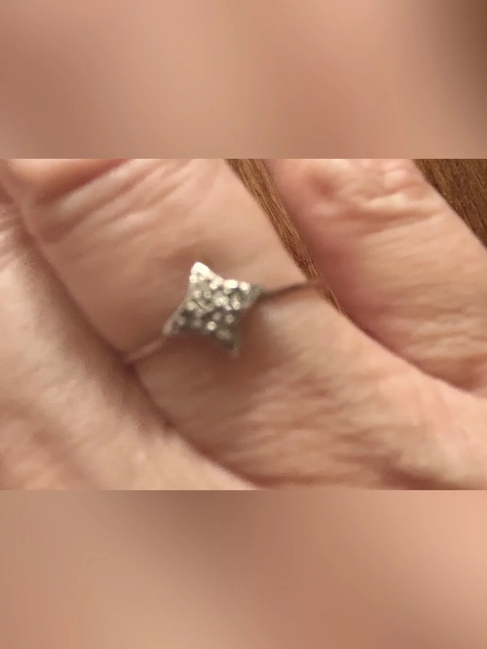 Petite diamond gold and sterling ring.